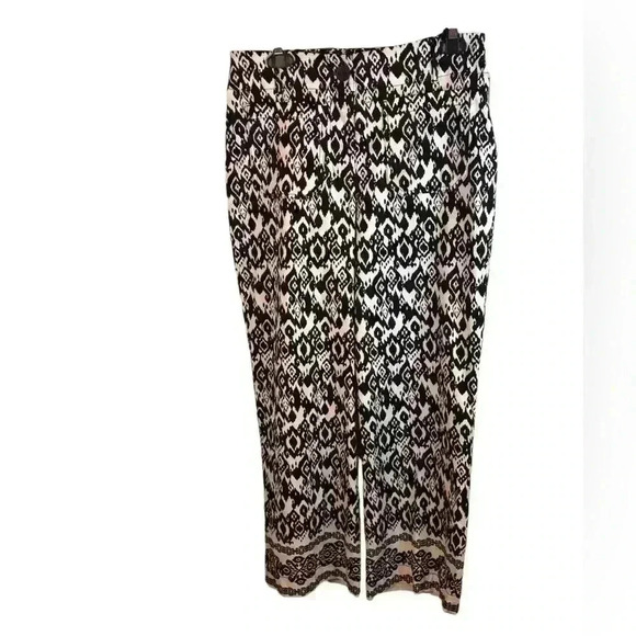 Nicole Miller New York Sz 6 Cropped Pants Black and White Geometric Print NWT - Picture 1 of 9